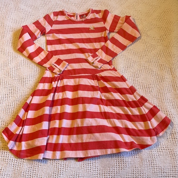 Young girl striped dress
